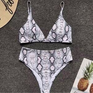 Snakeskin Print Bikini Set